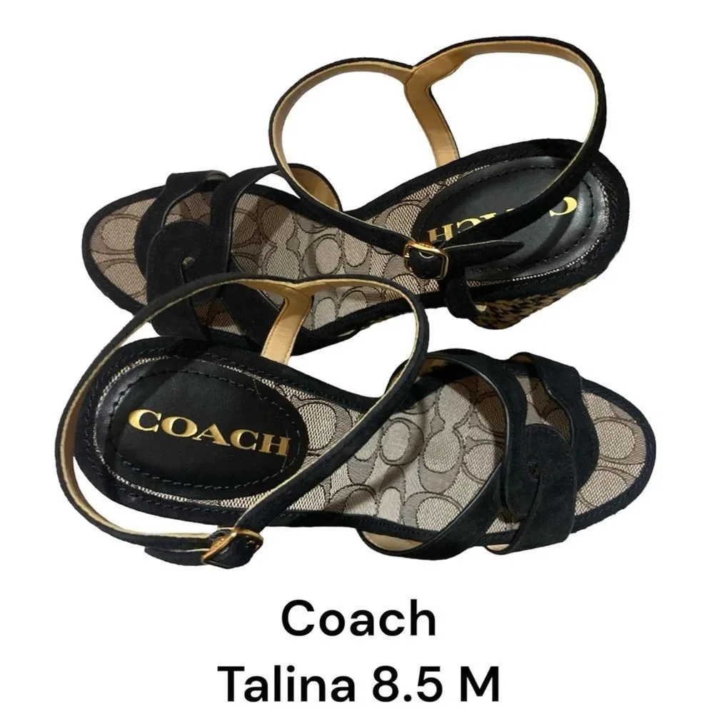 Coach Talina Platform Sandal Black 8.5M - Picture 10 of 11